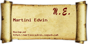 Martini Edvin névjegykártya
